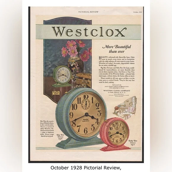 RARE, vintage, Westclox Big Ben Style 2 Blue Crackle Non Luminous Alarm Clock - Picture 7 of 7